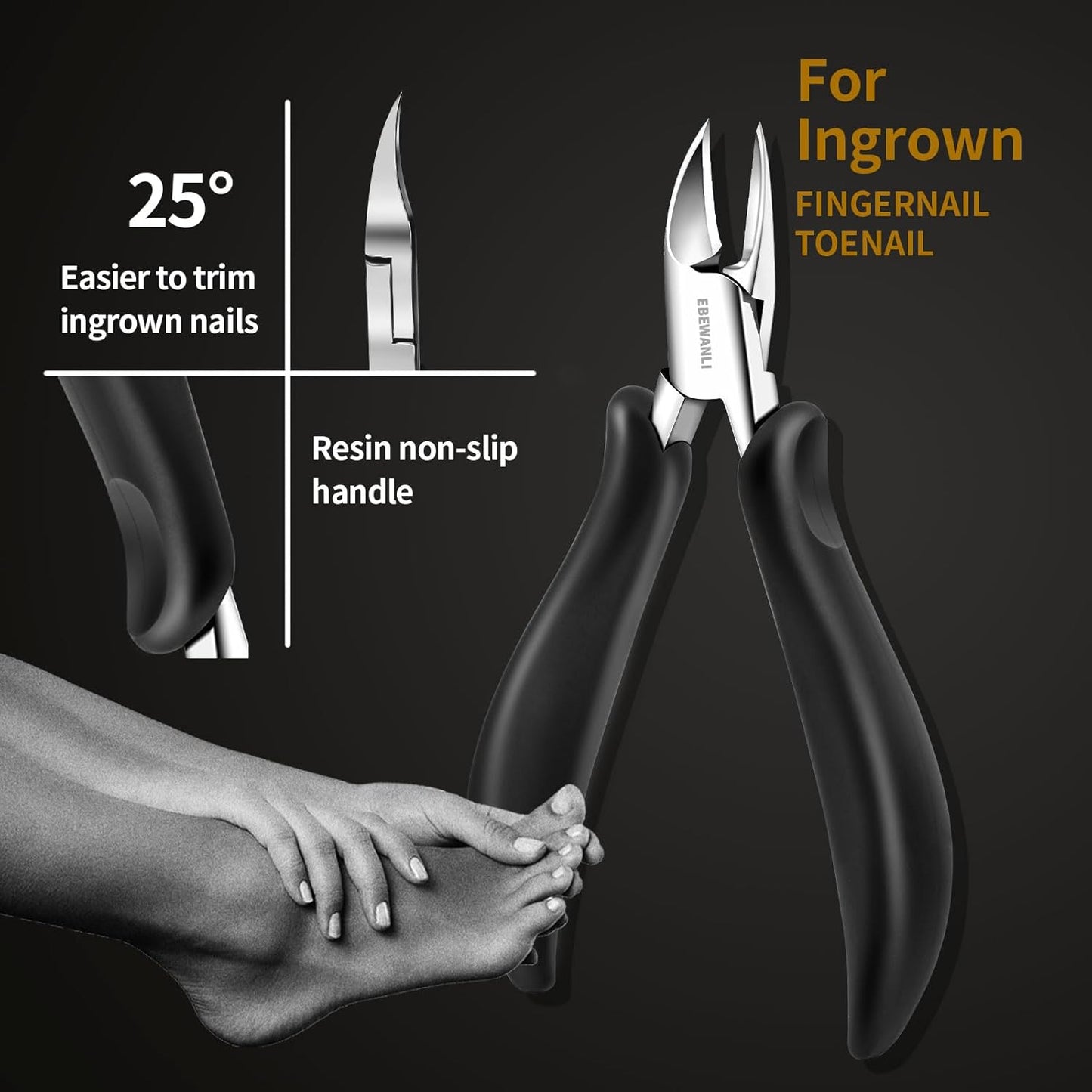 Thick Toenail Clippers for Seniors Thick Toenails or Ingrown Nails, Curved Blade Heavy Duty Toenail Clippers Cutter, Sharp Nail Nippers Cuticle Trimmer, Large Toe Nail Clippers for Men, Women