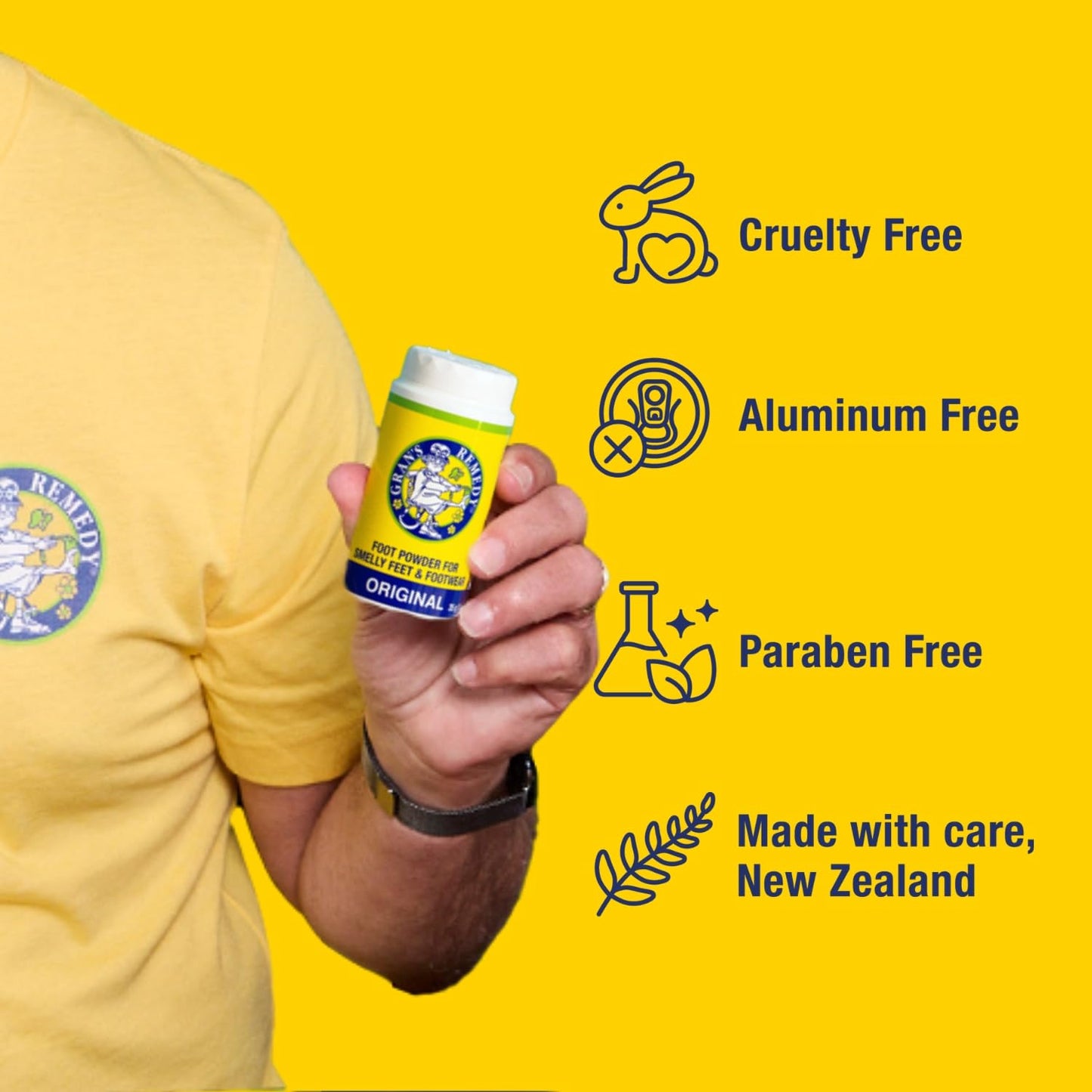 Gran's Remedy Natural Shoe Deodorizer and Foot Odor Eliminator Powder for Men, Women, and Kids, Absorb Sweat and Moisture, Neutralize Smelly Odors, Cooling