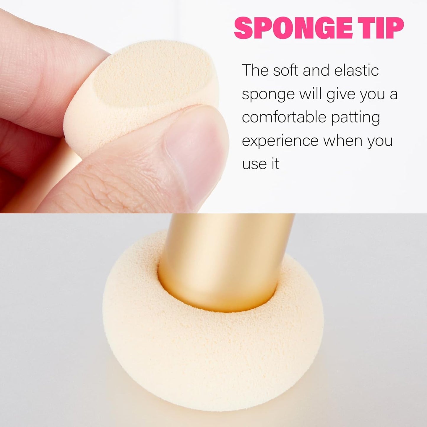 Dual-Ended Hair Makeup Brush, Precision Hairline Powder Brush With Sponge Tip - Seamless Blending - Root Touch Up And Hair Contour Brush (Skin Tone, 4.7 Inch)