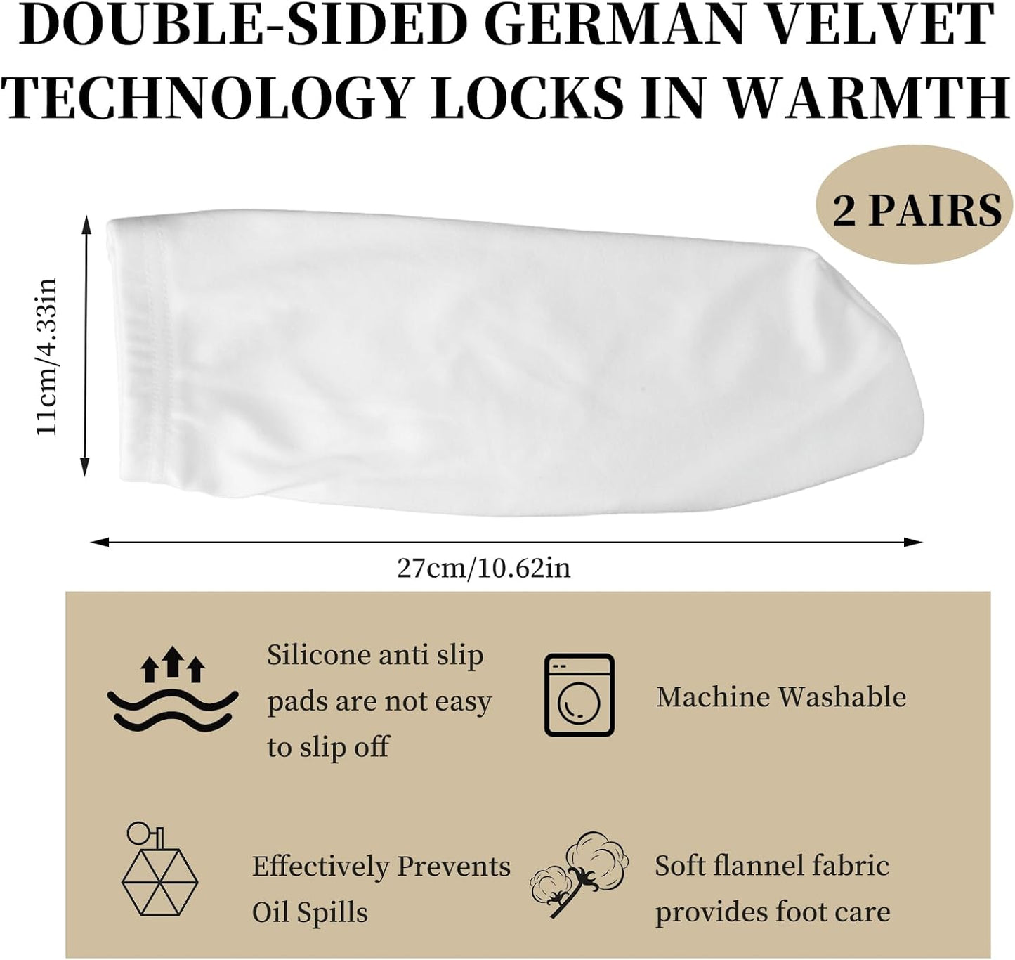 2 Pairs Castor Oil Pack Wrap for Feet, Reusable Castor Oil Pack Wrap Organic Cotton, Comfortable and Breathable for Sleeping, Yoga and Other Occasions - Moisturizing & Relieving Cracking & Tingling