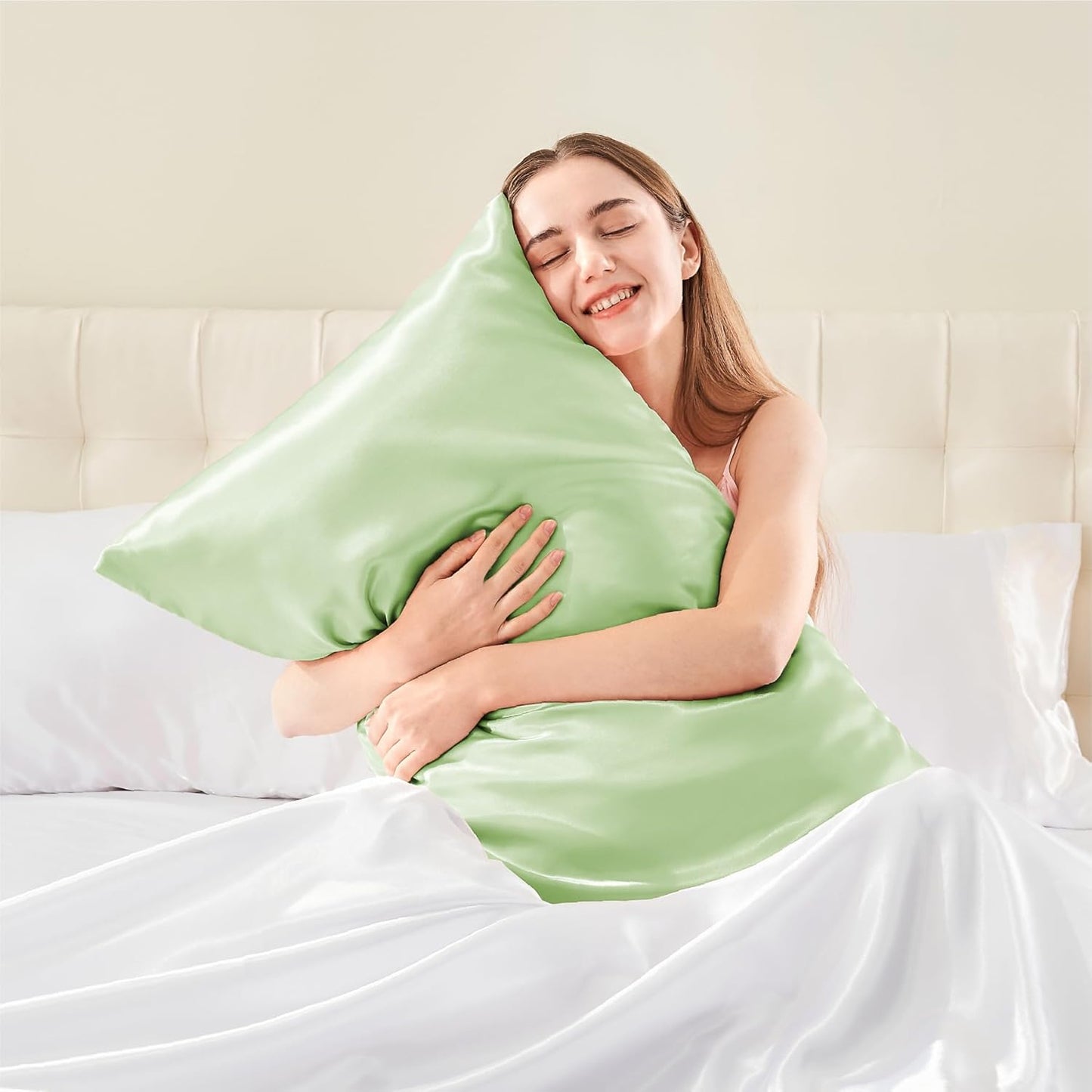 BEDELITE Satin Body Pillow Cover, Super Soft and Cooling Body Pillow Pillowcase for Hair and Skin, Breathable Silky Full Long Pillowcase Cover(20"x54", Gleam)