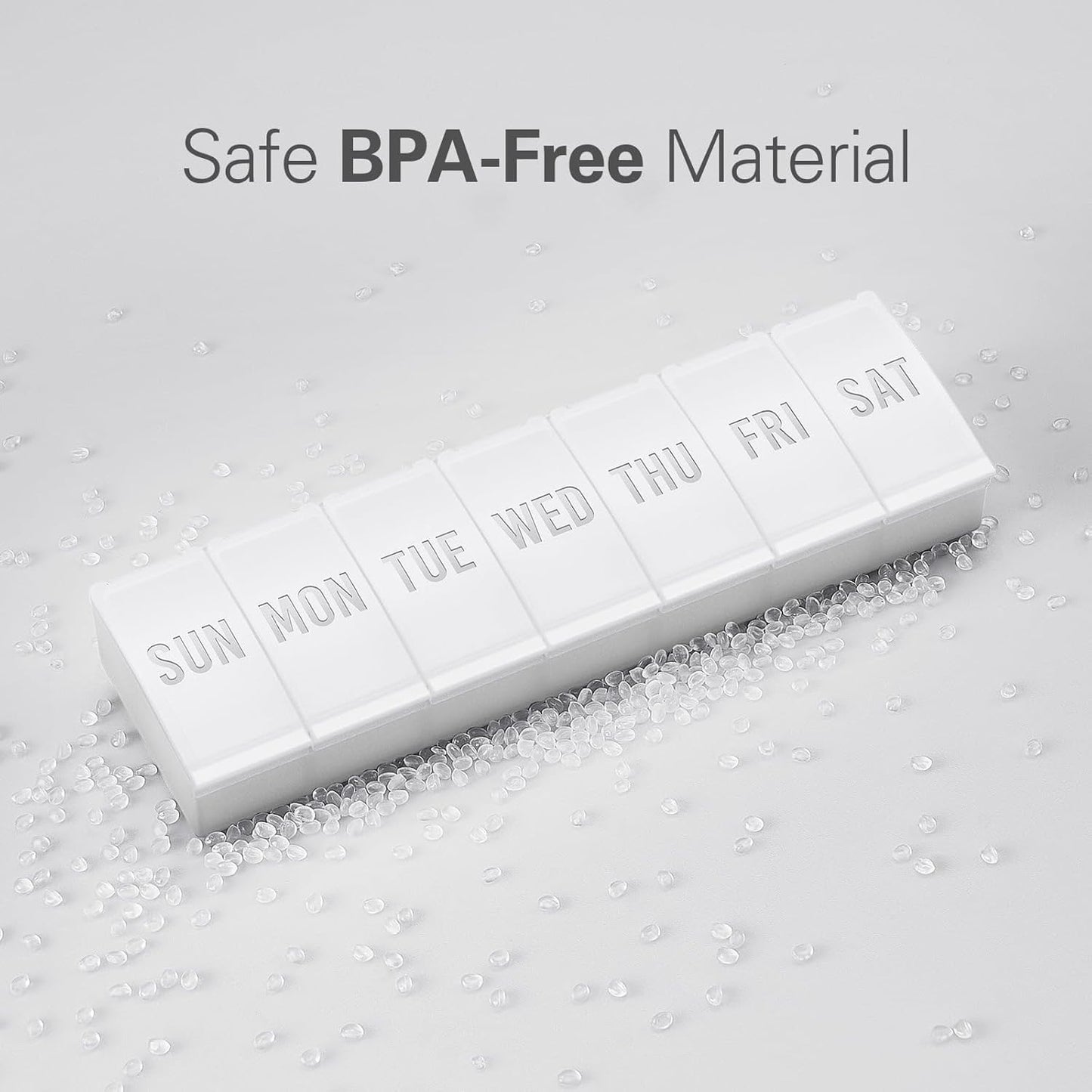 Barhon Pill Organizer Large, Weekly Medicine Pill Organizers, 7 Day Pills Box Case Travel for Big Vitamin Supplements Fish Oil, White