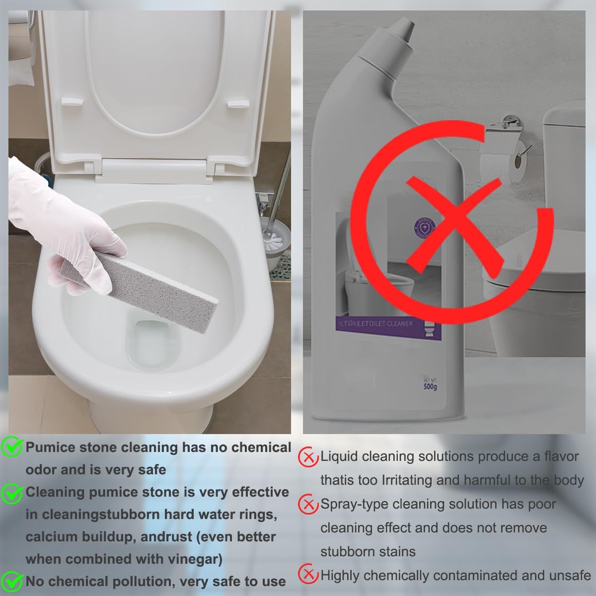 Herda 16 Pack Pumice Stone Toilet Bowl Cleaning, Powerfully Pumice Stick for Cleaning Hard Water Rings, Calcium Buildup, Rust, Pumice Stone for Cleaning Toilets, Tubs, Grills, Swimming Pools, Sinks