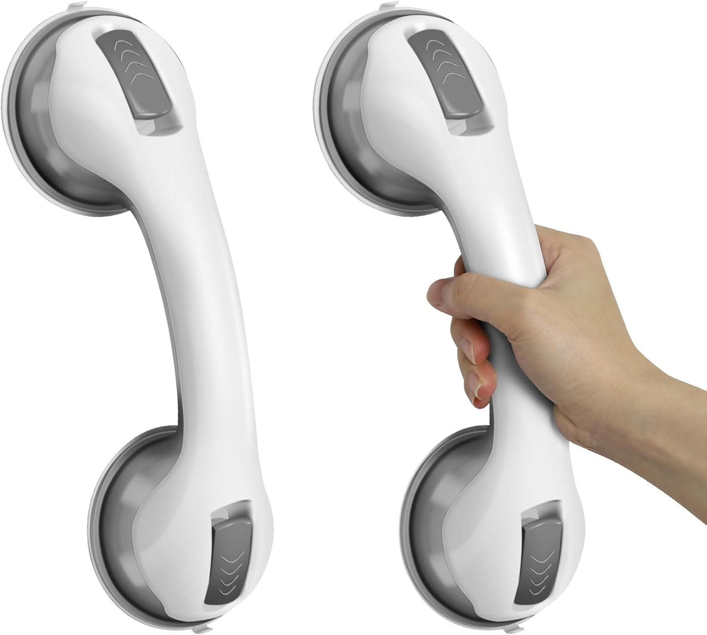 Grab Bars for Bathtubs and Showers, 2 Pack Shower Handles for Elderly with Strong Suction, 12 Inch Bathroom Shower Safety Bars for Seniors and Disabled for Wall