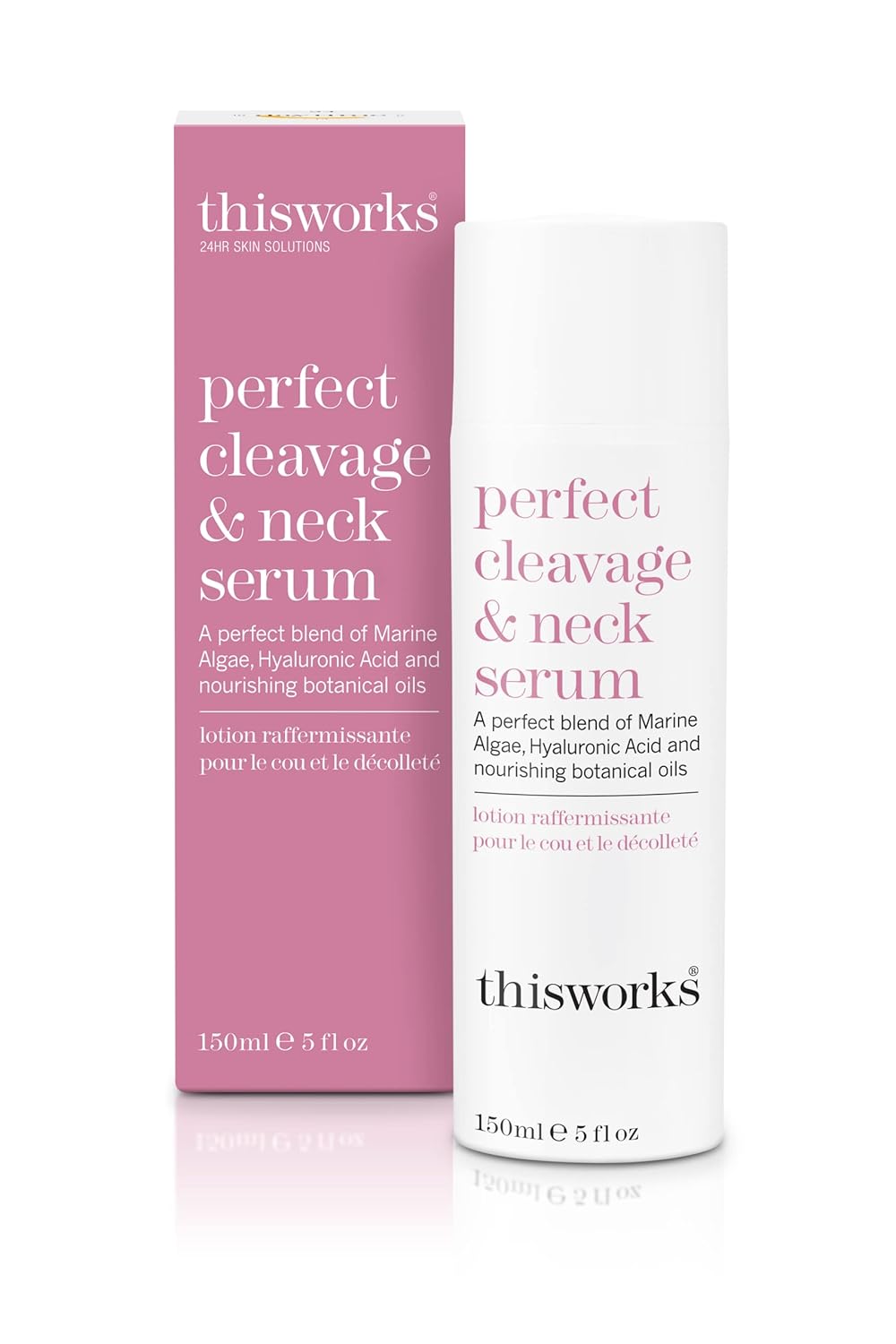 THISWORKS Perfect Cleavage & Neck Serum with Marine Algae & Hyaluronic Acid – Neck Cream Firms & Hydrates – 5 fl oz