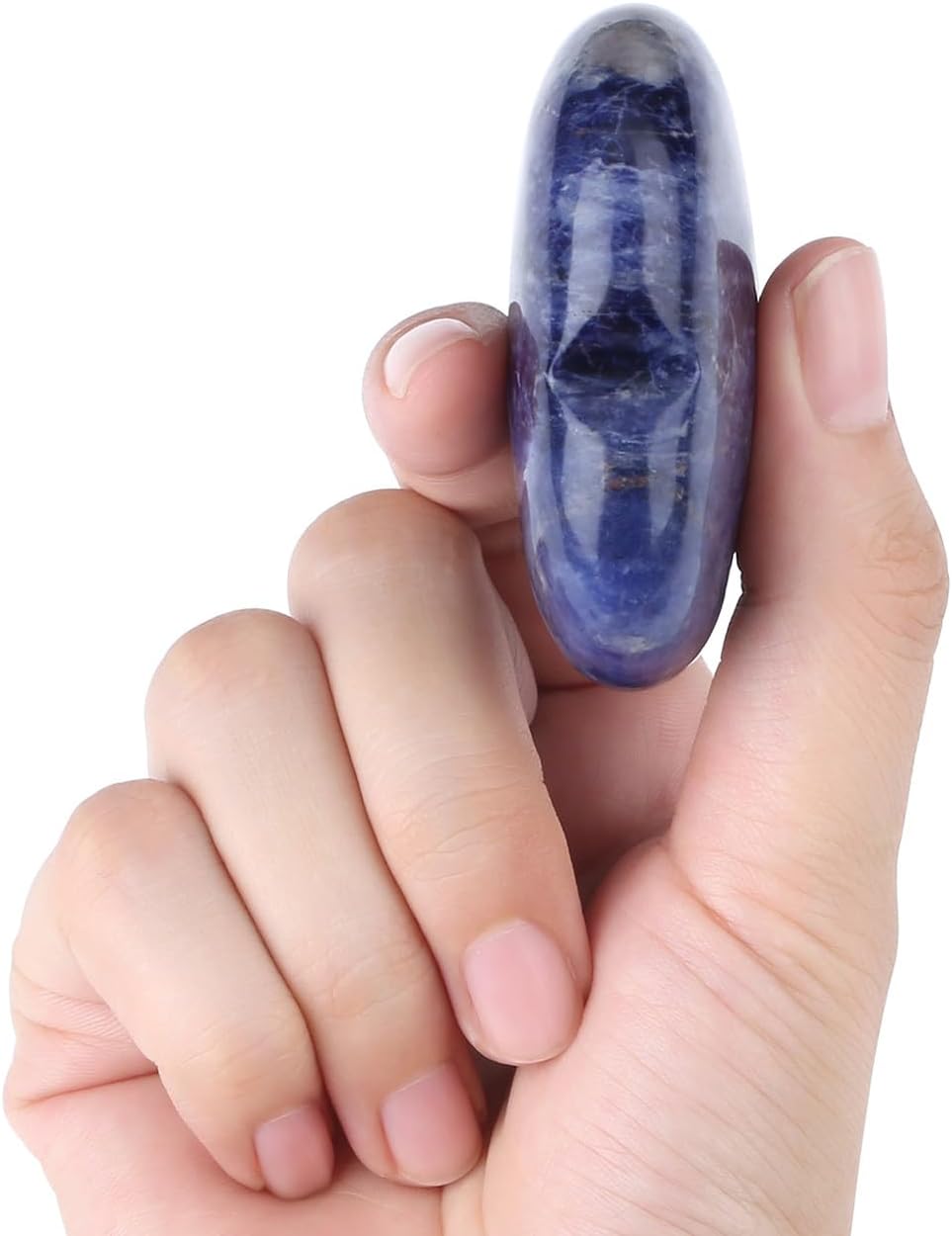 MAIBAOTA 60 mm Blue Sodalite Crystals Large Heart Stone Healing Crystals Heart Reiki Crystal Gemstone Polished Heart Shaped Rocks Meditation Mothers Day Crystal Gifts for Mom Her