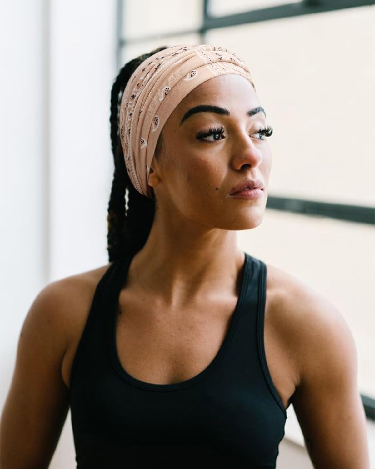 Extra Wide Headbands for Women Large Turban Headband Non Slip Boho Elastic Hairband Hair Twisted Knot Head Bands Accessories