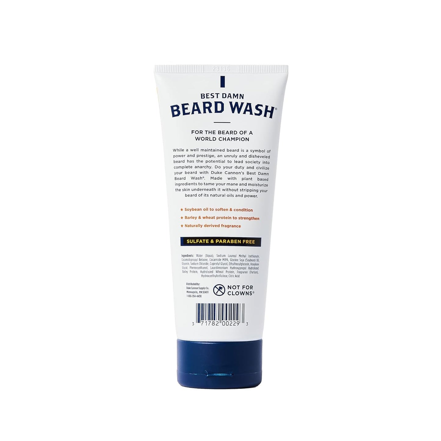 Duke Cannon Supply Co. Beard Wash Citrus Hefeweizen, 6 Fl Oz - Made with Plant-Based Ingredients to Strengthen, Rejuvenate, Soften and Condition