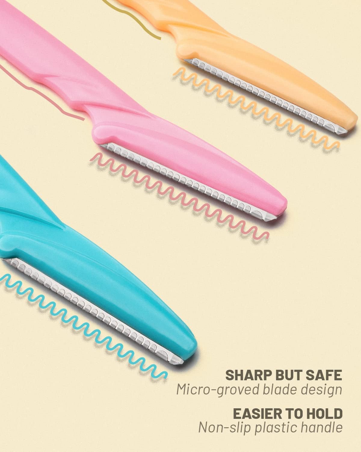 MoHern Eyebrow Razor with Box, 60 Pcs Face Razors for Women and Men, Multipurpose Dermaplane Razor, Dermaplaning Tool for Face, Multi-Color