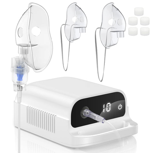 Smart Nebulizer, Smart Digital Display Nebulizer for Adults and Children, Accessory Device for Single Patient Use, Low Noise Compression Nebulizer (Direct Patient Interface) - 145