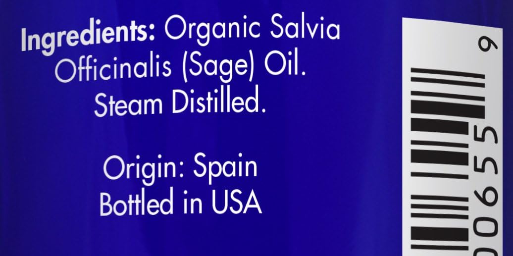 Organic, Sage Essential Oil – 100% Pure, Sage Oil, by Zongle Therapeutics, 1 OZ