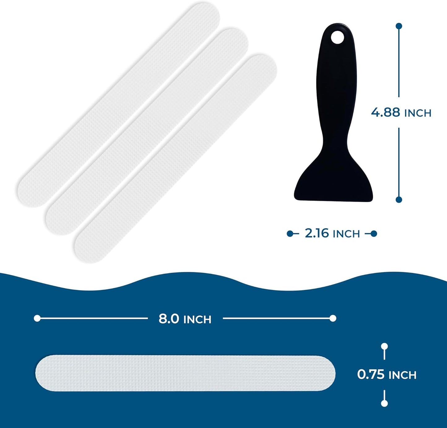 Homergy Anti Slip Shower Stickers 24 PCS, Invisible Non-Slip Shower Strips for Adults, Premium Adhesive Bath Tub Stickers