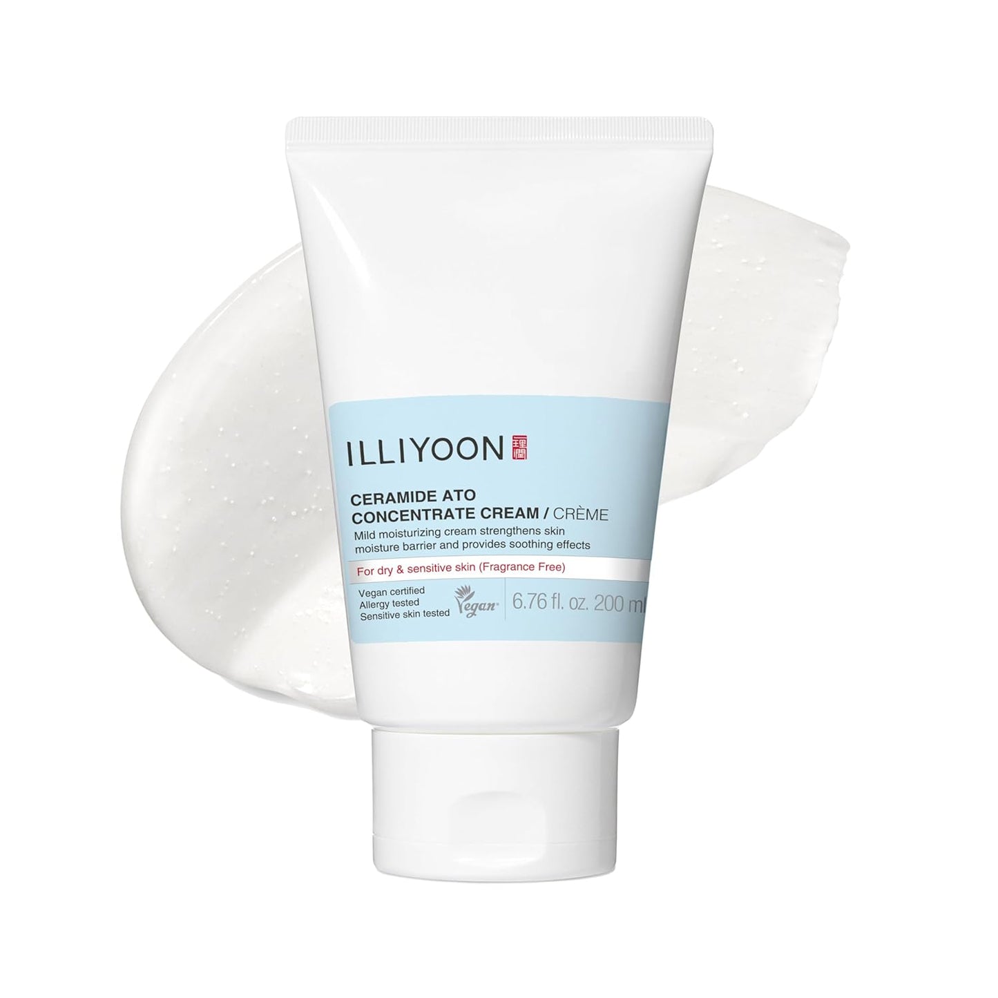Illiyoon Ceramide Ato Concentrate Cream | Moisturizer for Dry & Sensitive Skin, 100hr Lasting Hydration, For Face & Body, Gentle for Infants, Moisture Barrier Repair, Vegan Certified, 6.76 fl.oz.