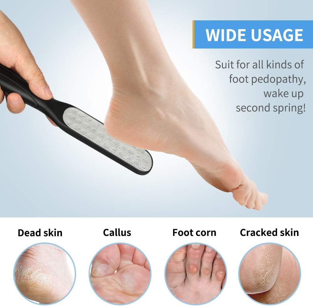 Fu Store 2 Pack Foot Files Callus Remover Stainless Steel Foot Rasp and Dual Sided Feet File Professional Scrubber Pedicure Tools Premium for Feet Care Remove Hard Skin