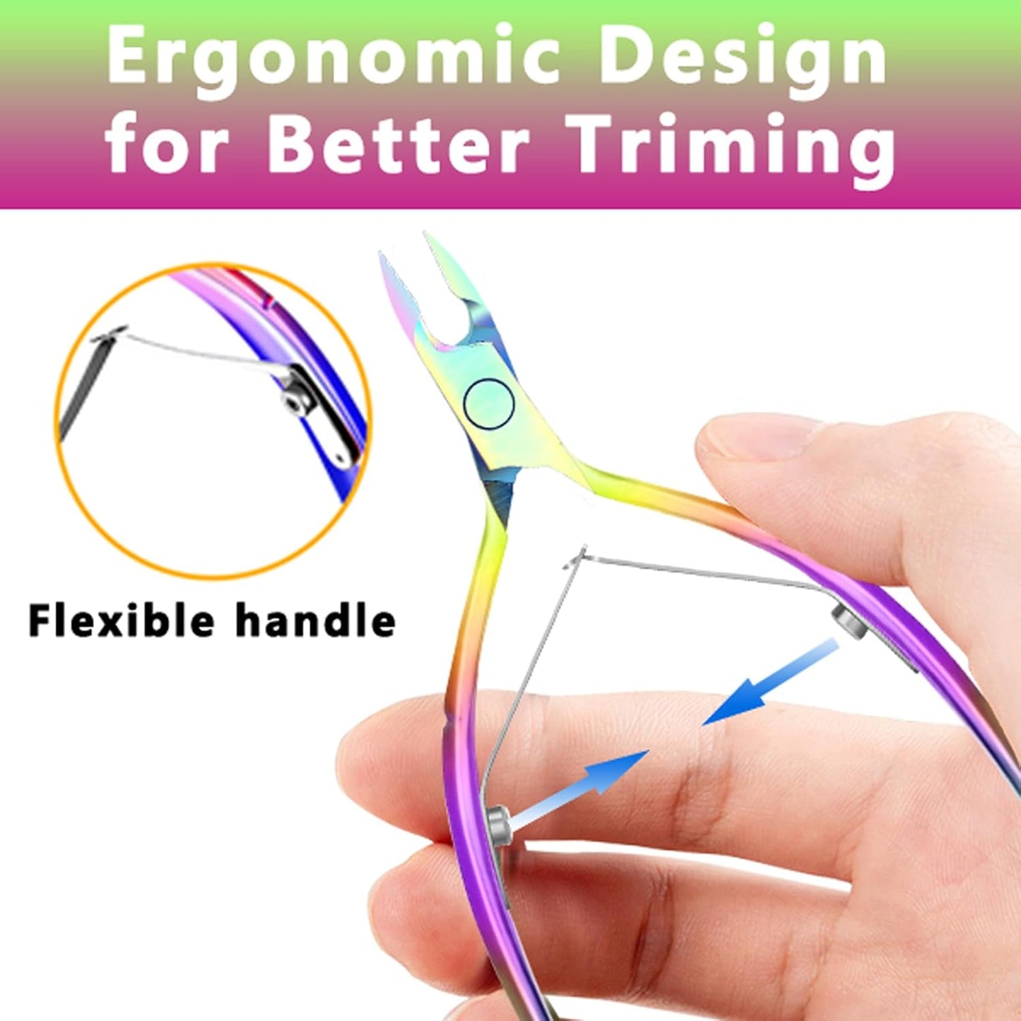 Cuticle Trimmer Cuticle Nippers, Durable Cuticle Cutter, Salon Toe Nail Cuticle Clippers, Stainless Steel Cuticle Remover Cuticle Scissor, Pedicure Manicure Tools for Fingernails and Toenails