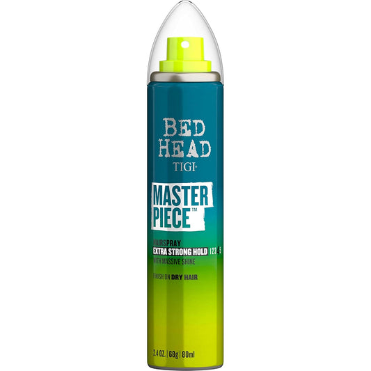 TIGI Bed Head Frizz Control Travel Hairspray Extra Hold Masterpiece Hair Care Spray for Incredibly Shiny and Glossy Hair, 2 oz, Mini Hair Spray
