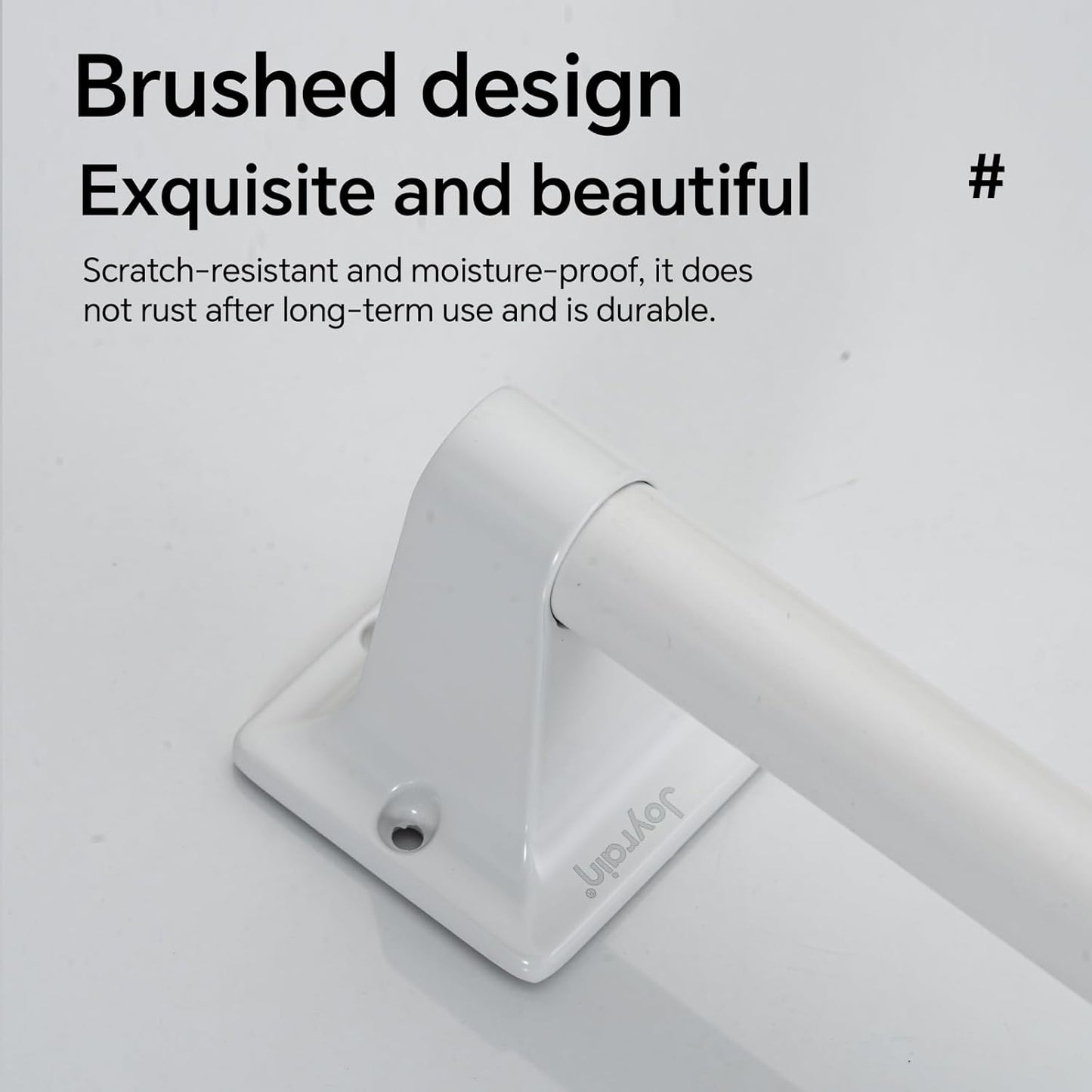 Joyrain Stainless Steel Bathroom Grab Bar for Elderly - Safety Rail & Towel Rack Dual Function, 9/16/24 Inch Anti-Slip Handle for Shower/Toilet/Tub (White, 16 inch)