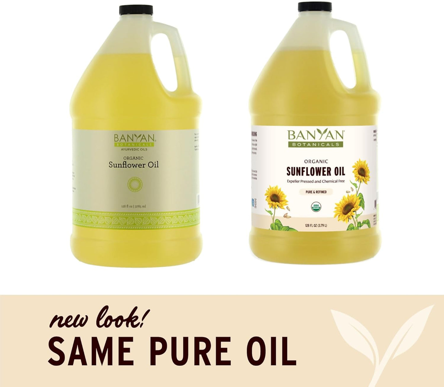 Banyan Botanicals Sunflower Oil – Pure & Organic Sunflower Seed Oil for Skin, Body, Hair & More – Multiple Sizes – 128 oz – Expeller Pressed Non GMO Chemical Free