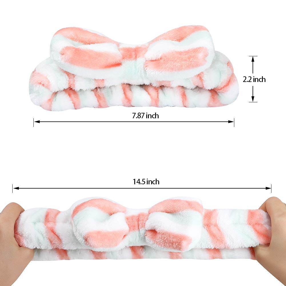 Stocking Stuffers for Teen Girls, 8 Pack Bow Spa Skincare Headband for Washing Face, Christmas Gifts Spa Party Favors Bulk Gifts for Teens Girls