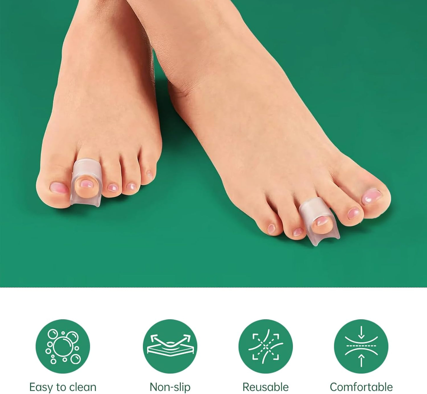 Gel Hammer Toe Corrector - Hammer Toe Straightener for Women and Men, Toe Protectors & Hammer Toe Cushion, Soft Silicone Hammer Toe Straightener Corrector, Pack of 8