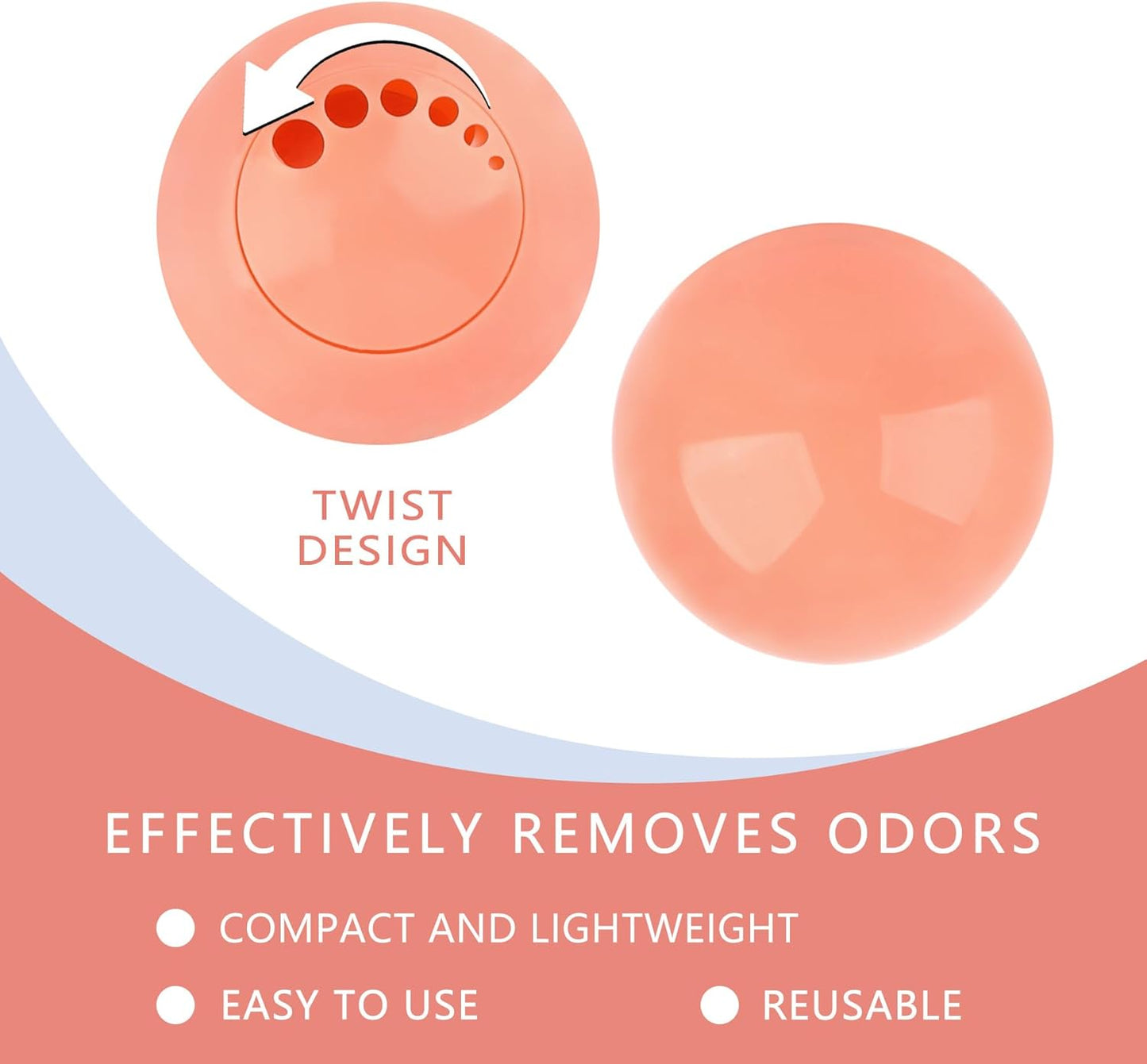 Knixmax Shoe Deodorizer Balls, Boot Deodorizing Shoe Odor Eater Ball Sneaker Deodorants, Gym Bags Lockers Car Air Fresheners, 6 Packs Peach Pink