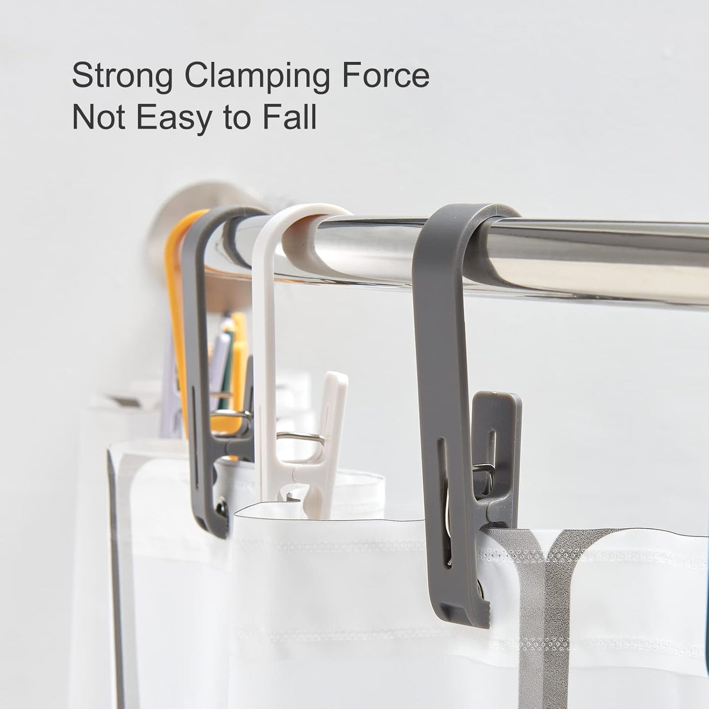 12 Pcs Large Clothes Pins Towel Clips, Multipurpose Clothes Pins Hook, Strong Plastic Clothes Hanger. S Hook for Shower Curtain Laundry Clothes pins