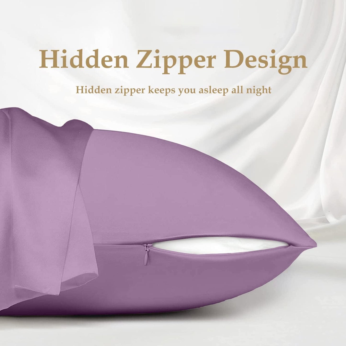 INSSL Silk Pillowcase for Women, Mulberry Silk Pillowcase for Hair and Skin and Stay Comfortable and Breathable During Sleep. (Purple, 20"×26")