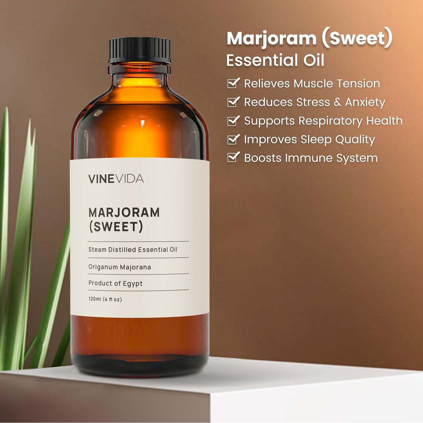 VINEVIDA Marjoram Essential Oil 4 oz - Undiluted Candle Oil Scent - DIY Candle Scents for Candlemaking - Bulk Essential Oil for Soap Making Safe for Skin