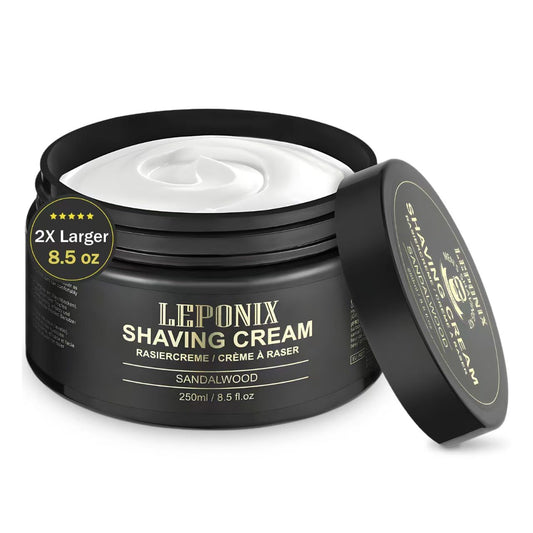 Shaving Cream Mens – 8.5oz Extra Large Shave Cream - Rich Lather Prevents Razor Burn & Irritation, Moisturizes Dry Skin - (2X Larger Size) Gentle Formula for Seniors & Coarse Beards