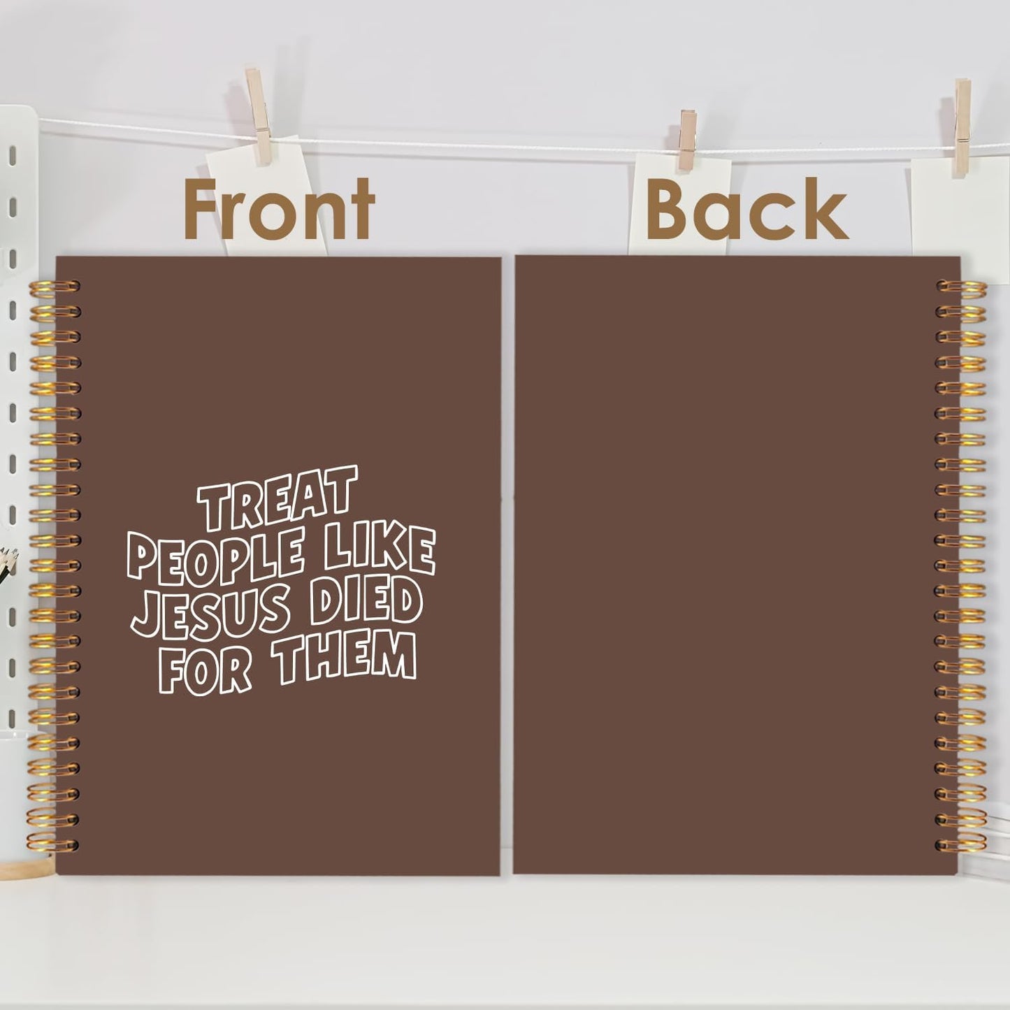 Christian Spiral Journal Notebook 5.5x8.3in, Bible Scripture Journal for Woman, Christian Gifts for Women, Treat People Like Jesus Religious Notebooks for Note Taking, Hardcover Notebook