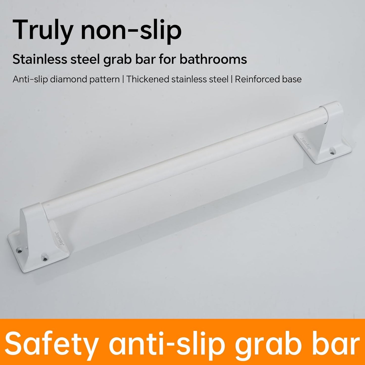 Joyrain Stainless Steel Bathroom Grab Bar for Elderly - Safety Rail & Towel Rack Dual Function, 9/16/24 Inch Anti-Slip Handle for Shower/Toilet/Tub (White, 24 inch)