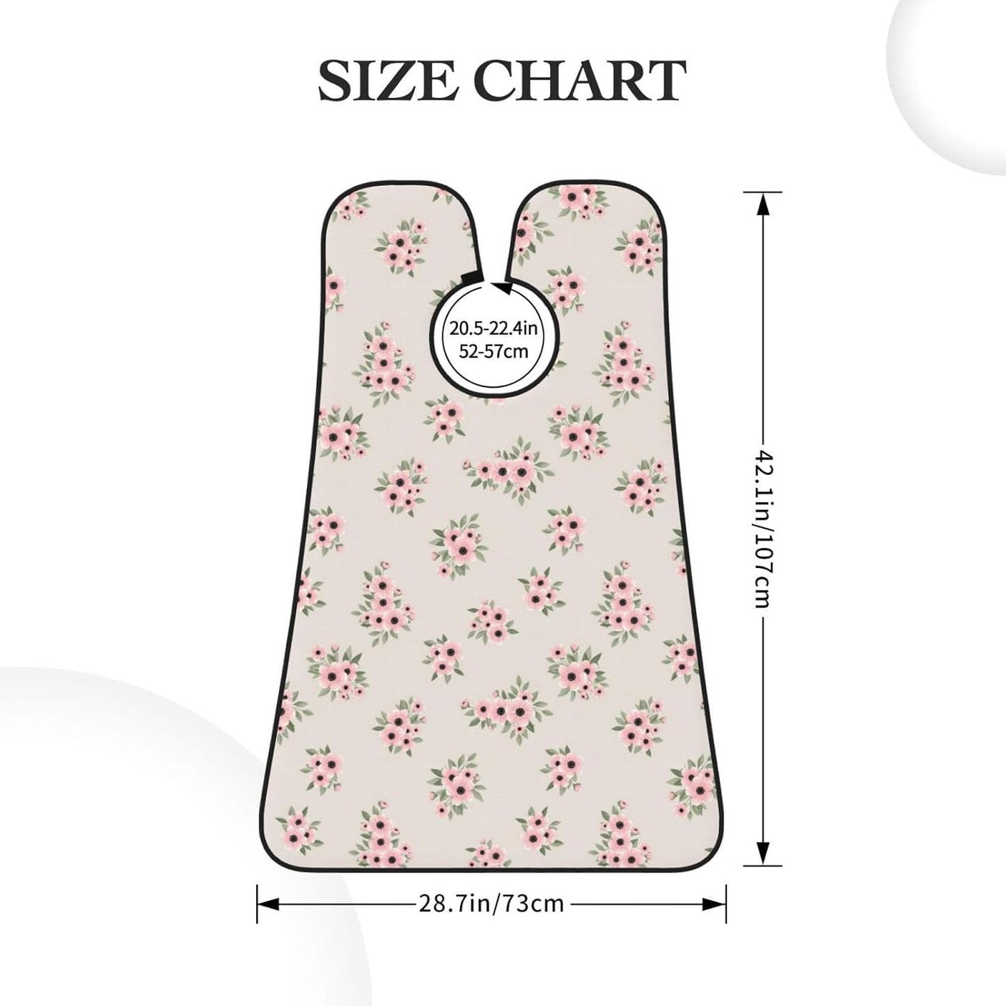 Ultimate Shaving Bib, Beard Trimming Apron with Hair Catcher, Pink Purple Daisy Flowers Green Leaves Floral