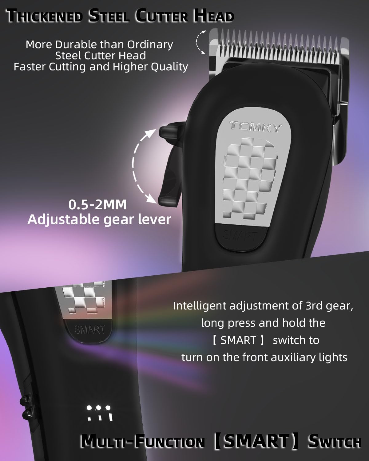 Hair Clippers for Men Cordless&Corded Barber Clippers for Hair Cutting & Grooming Professional Hair Trimmer for Men Rechargeable Hair Trimmer Kit for Household(Black)