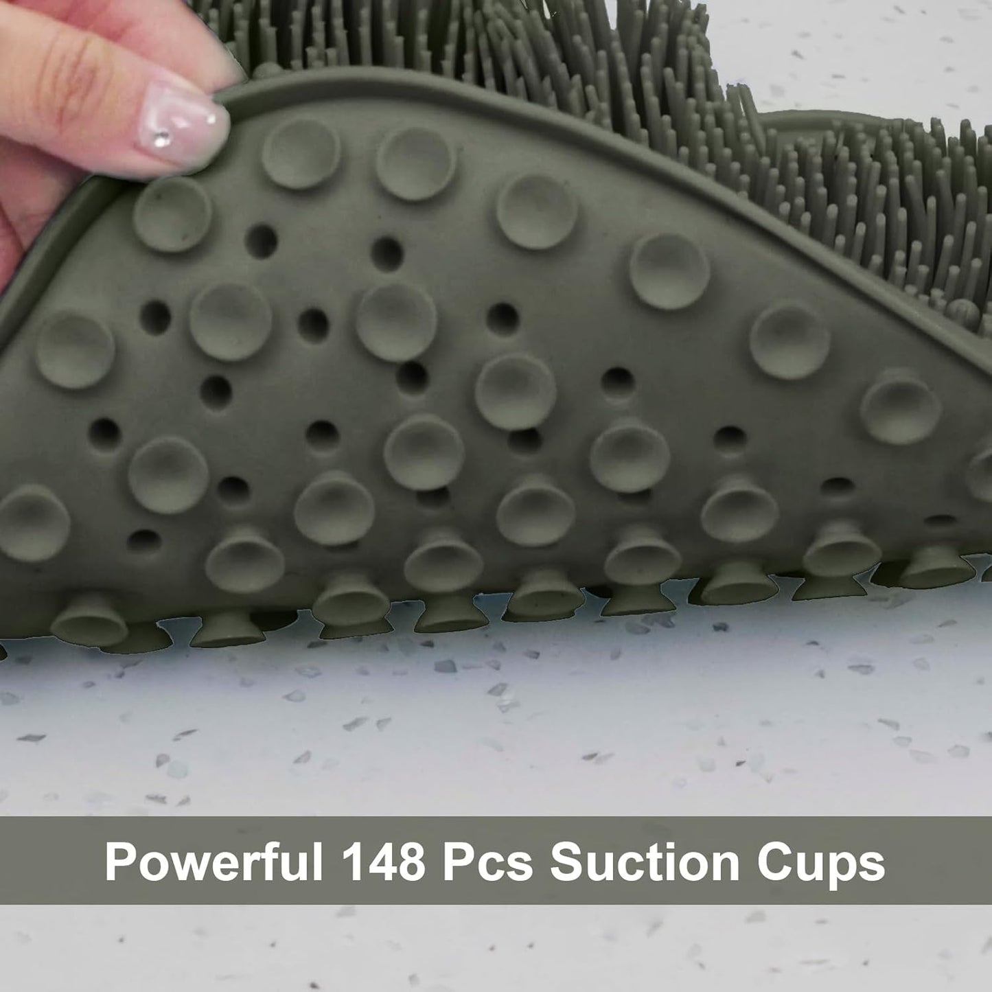 BESKAR Shower Foot Scrubber Mat with Non-Slip Suction Cups, Foot Spa Brush for Cleaning & Exfoliating Your Feet No Bend, Foot Points Reflexology Mat for Relax Your Feet