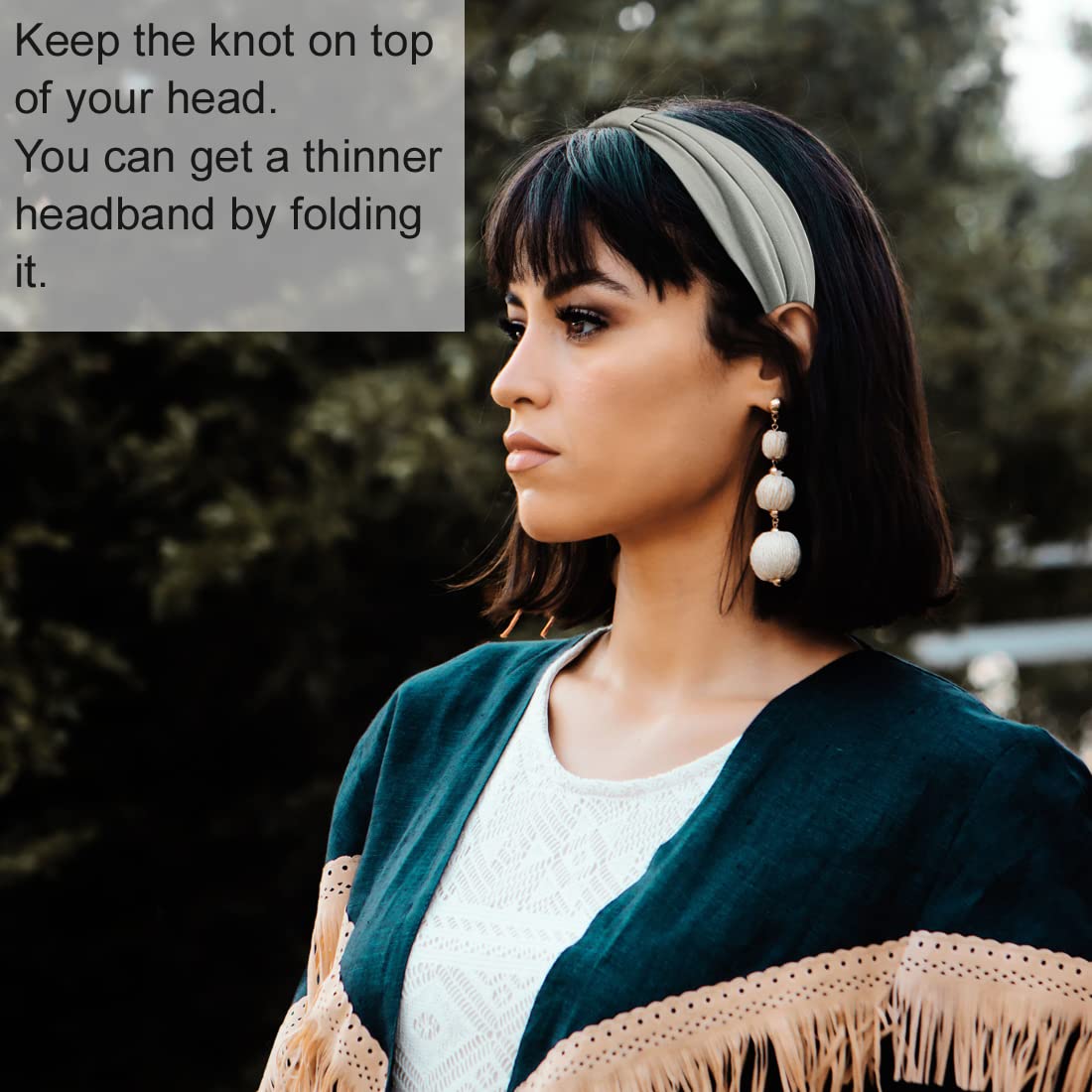 Wide Boho Headbands for Women Fashion Knotted Headband Yoga Workout Hair Accessories African Head Wrap 4 Pack