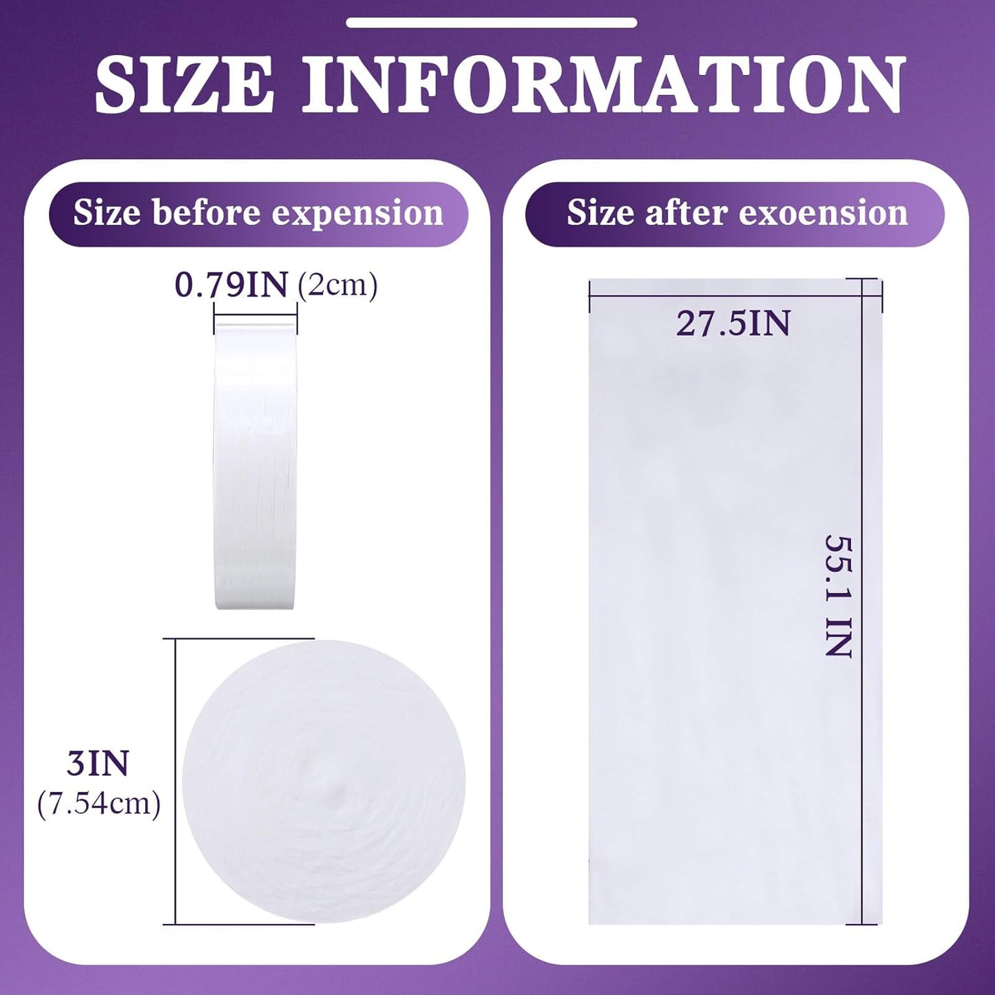 Nuenen 50 Pack Compressed Bath Towels 55.1 x 27.5 Disposable Large Bath Towel Reusable Suitable for Hotel Camping Sports Hiking Beach Swimming Vacation