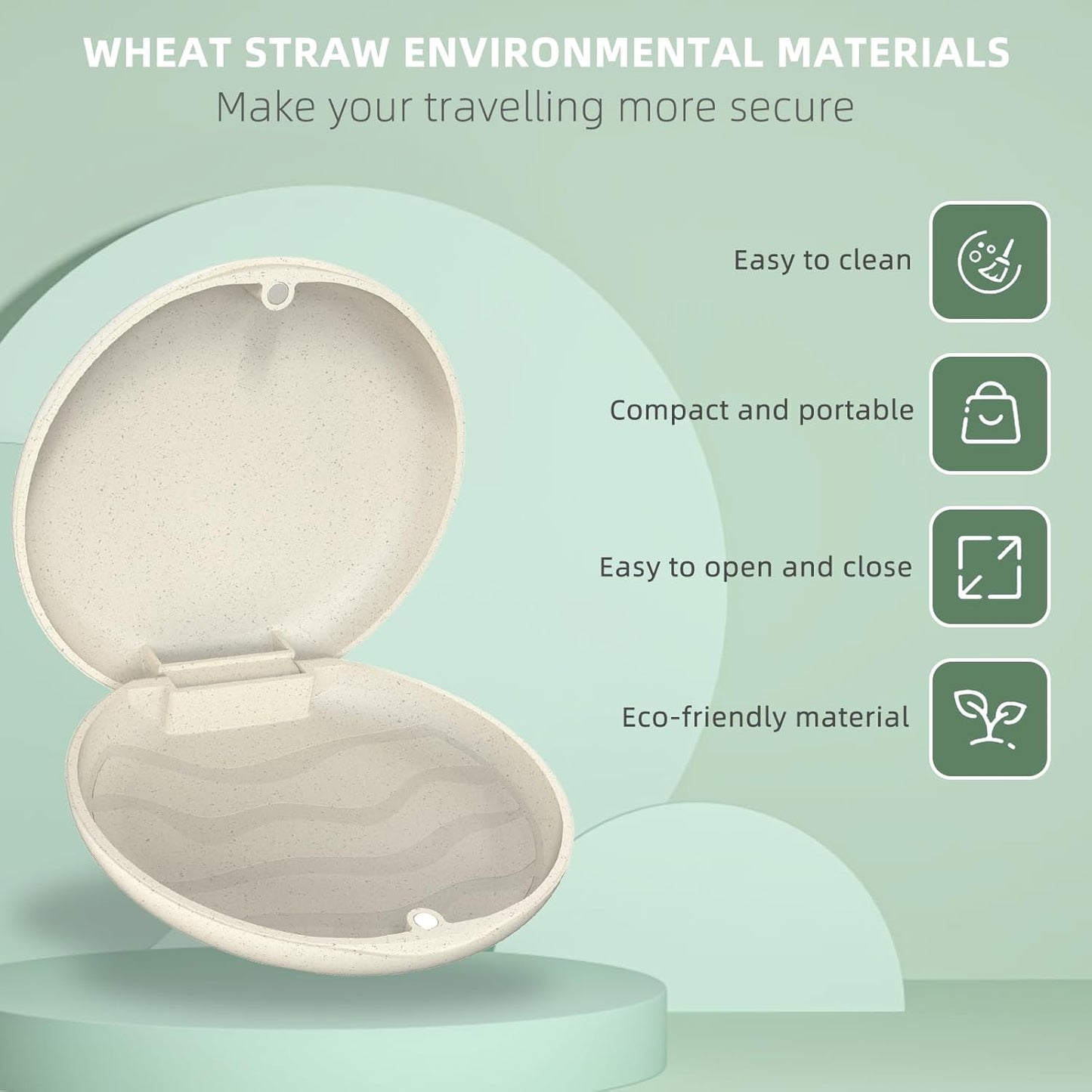 Slim Aligner Case with Night Guard, Premium Retainer Mouth Guards Travel Case-Ivory