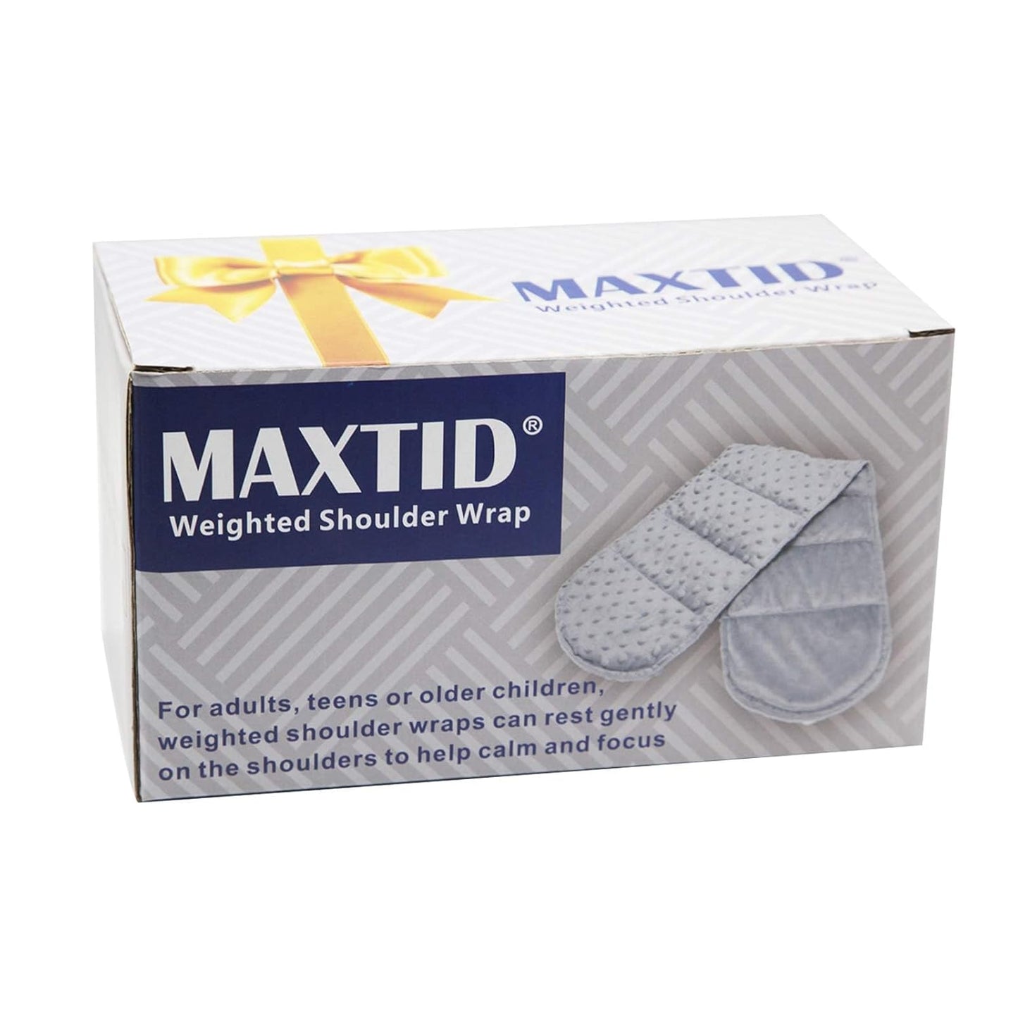 MAXTID Weighted Shoulder Wrap 2 lbs Weighted Relief Wrap for Shoulder, Neck with Glass Beads - Grey Weighted Body Neck Pillows for Adults Kids