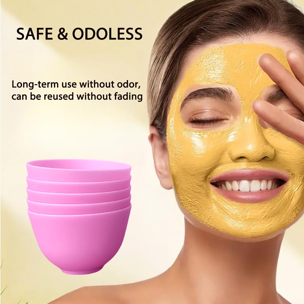 6 Pack Silicone Face Mask Mixing Bowls - Microwave & Freezer Safe, Non-Stick Esthetician Bowls for DIY Skincare, Clay Masks, Hair Color, 3.3-inch Esthetician Supplies(Purple)