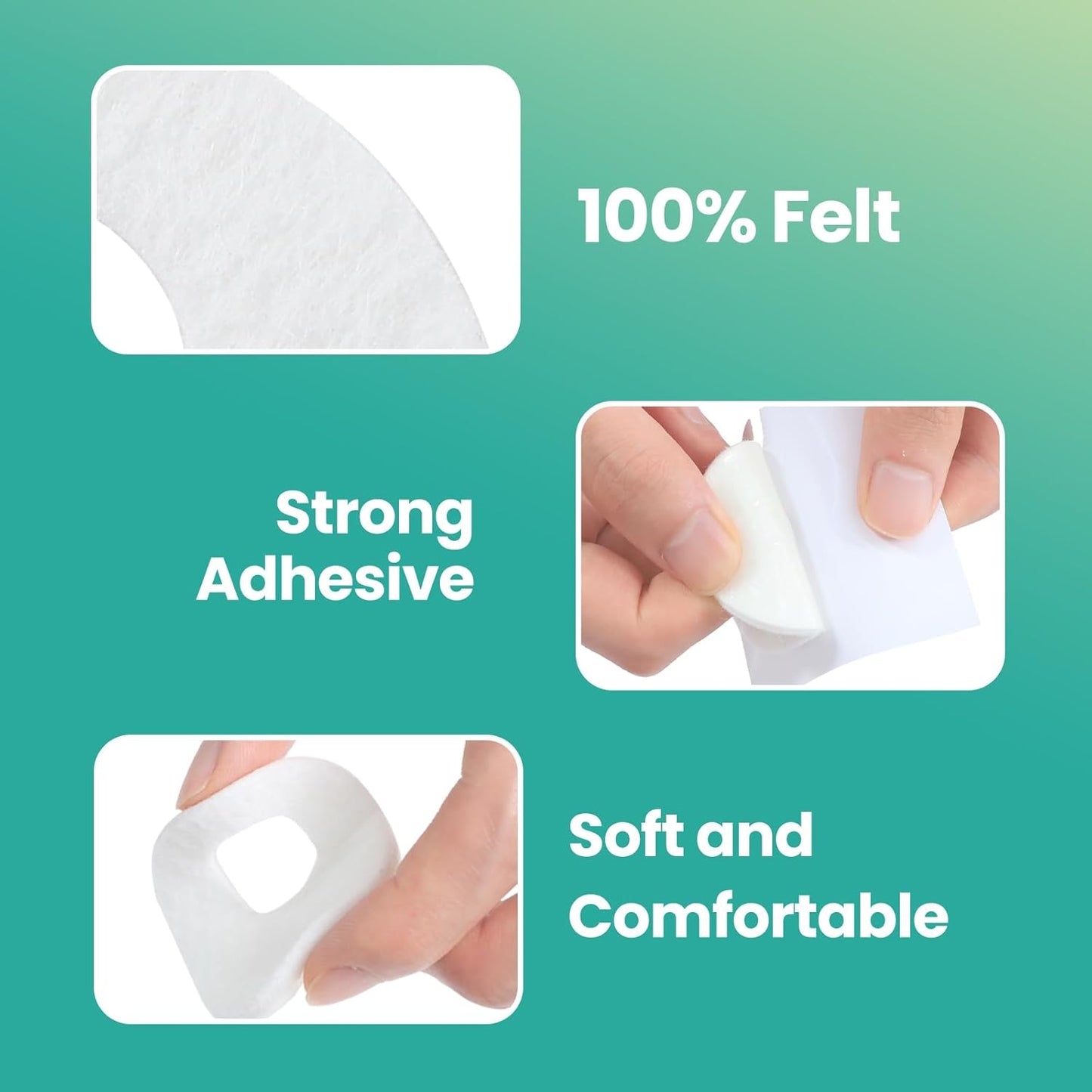 Welnove 42pcs Callus Pad with Water-Resistant Self-Stick Adhesive, Protects Foot, Heel and Toes from Rubbing and Friction,Oval Shape Design,Reduce Pressure and Friction from Shoes Rubbing-White