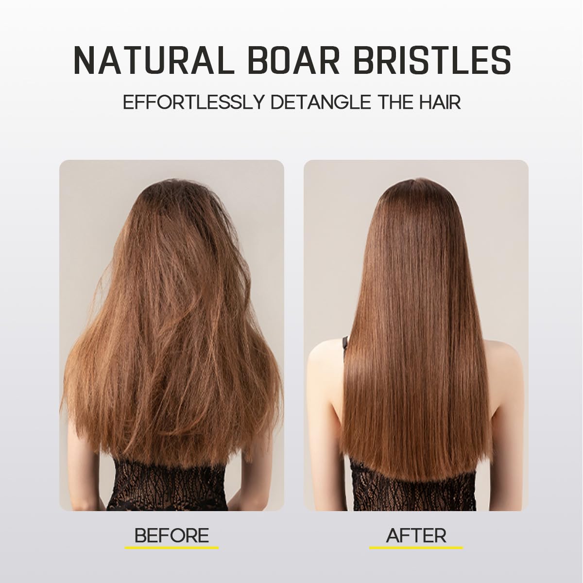 HALOVIDA Hair Brush for Women with Double layer Boar Bristle & Nylon Detangler with Elastic Air Cushion Anti Static Scalp Massage Brush for Smooth Frizz Free Hair (1 Pack）