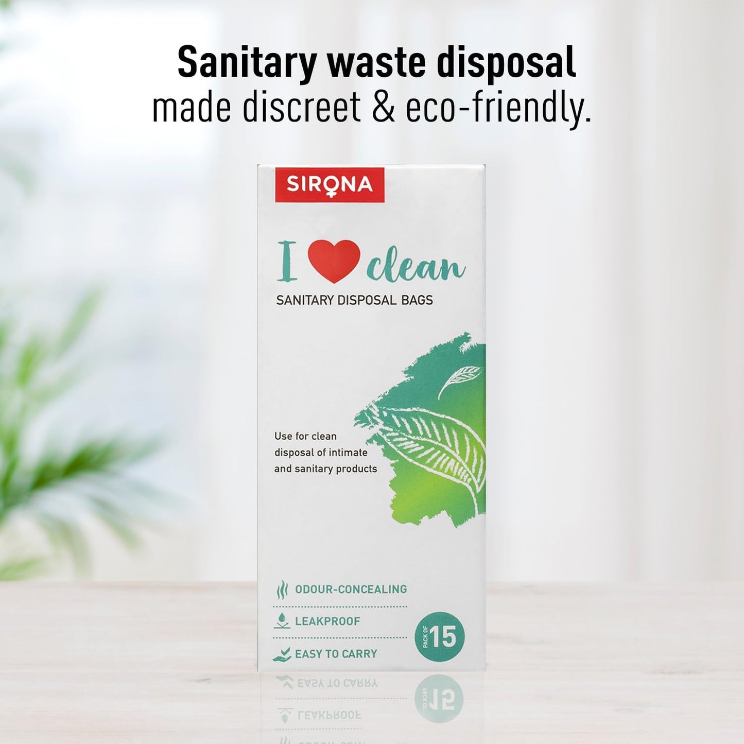 Sirona Personal Disposal Bags – 15 Bags for Discreet Tampons, Sanitary Pads/Napkin, Panty Liners, Tampons & Condoms | Menstrual Care and Hygiene Products