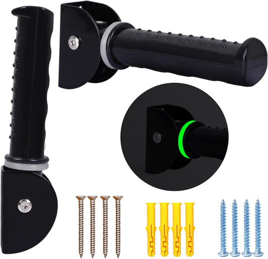 Upgrade Fluorescence Flip Up Grab Bars for Wall, 7.5 inch Folding Doorway Assist Handle, Mobility Aids, Non-Slip Grip Bar Great for Elderly Seniors, Handicap, Support Up to 320 Pounds (Black)