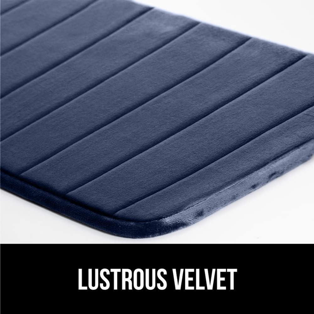 GORILLA GRIP Memory Foam Bath Mat, Soft Absorbent US Designed Bathroom Rug, Gripping Dots Machine Washable Bathmat, Cushioned Floor Mats, Shower Sink Rugs Room Décor Accessories, 60x24 Navy Blue