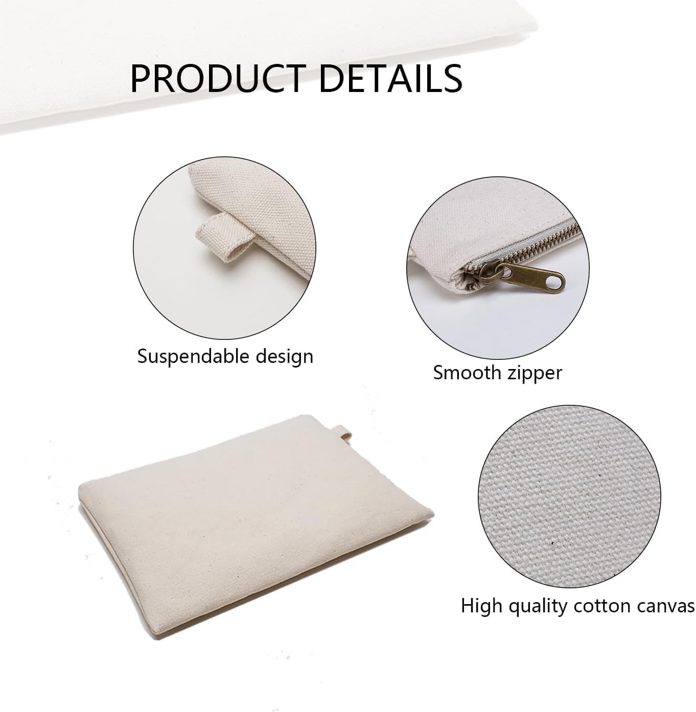 Zipper Pouch Storage Bag Simple and Stylish Women's Cosmetic and Travel Bag (Beige-basic-10)