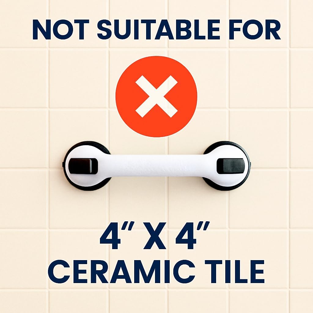 2 Pack Grab Bars for Bathtubs and Showers, Shower Handles for Elderly Seniors bar Bars Safety Elderly Suction 500 lbs Cup and Walls bathtubs Handicap He