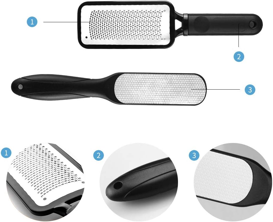 Fu Store 2 Pack Foot Files Callus Remover Stainless Steel Foot Rasp and Dual Sided Feet File Professional Scrubber Pedicure Tools Premium for Feet Care Remove Hard Skin