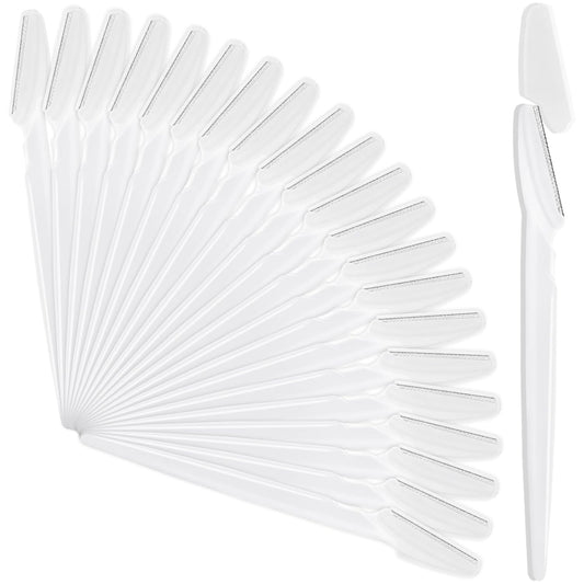21 Pcs Eyebrow Razors, Face Razors Multipurpose, Exfoliating Dermaplaning Tools, Eyebrow Trimmers Shaver with Safety Cover, Facial Hair Removal for Women Men Body Use (White)