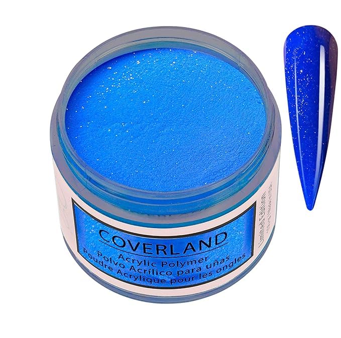 Tones Coverland Acrylic Nail Powder "Blue Splash" - Limited Edition Acrylic Powder for Nail Design, Sculpting, and Masking Nail Bed Imperfections - Professional Acrylic Nail Supplies - (1.5 Oz)