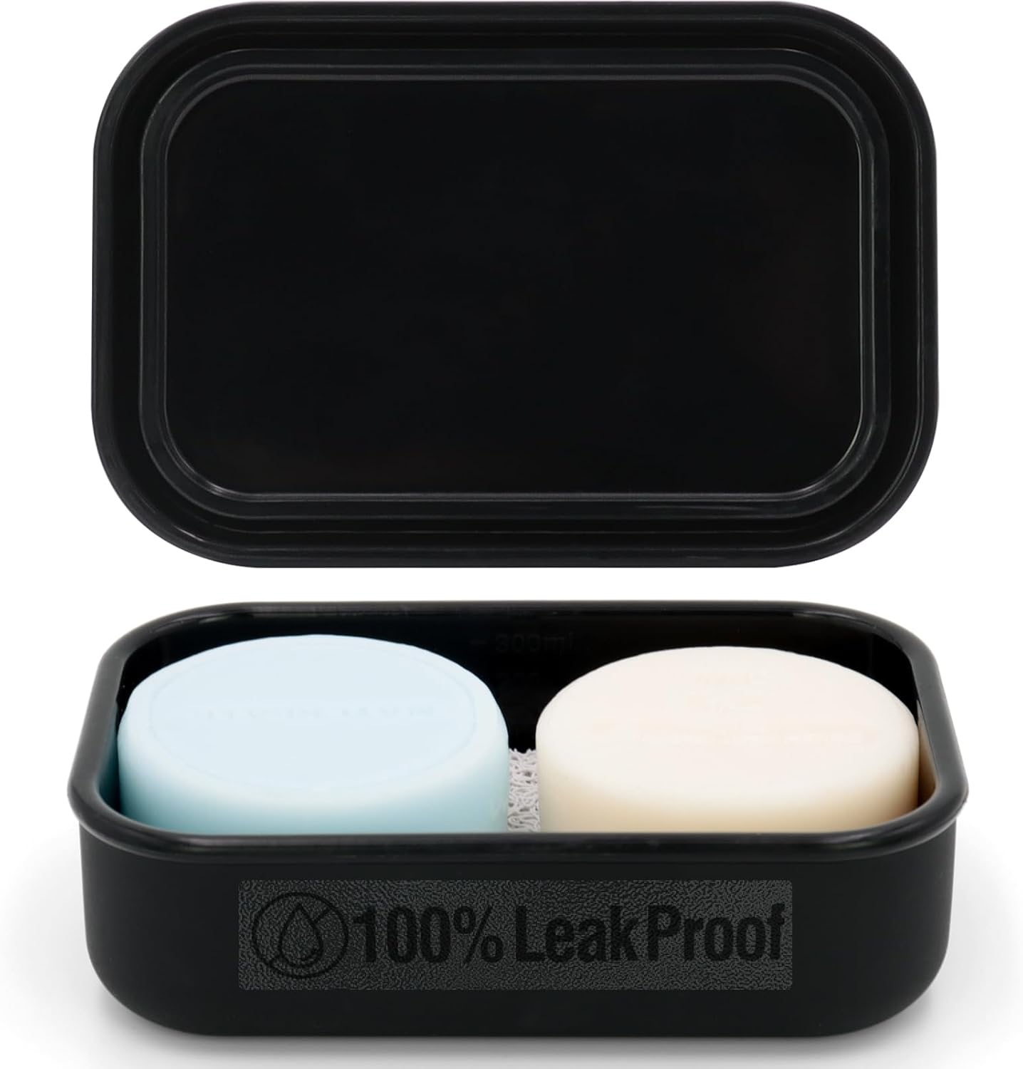 Enhanced Leak Proof Travel Soap Case, AIMAIAIMAI Silicone Soap Container with Draining Layer, Portable Bar Soap Holder for Bathroom, Camping, Gym, Easy to Clean (Black)